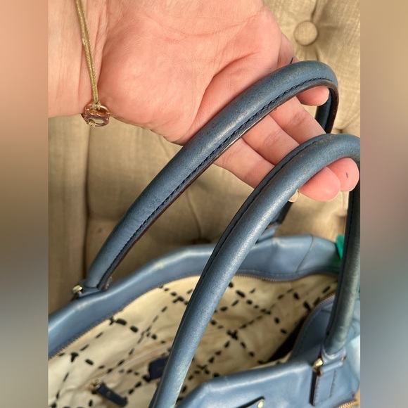 Kate Spade Blue Satchel with Silver Accents - Picture 12 of 13